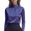 New Elegant Semi-turtleneck Loose Long Sleeved Blouse Spring and Autumn Women's Office Wear Shirt Fashion Solid Color Woman Tops