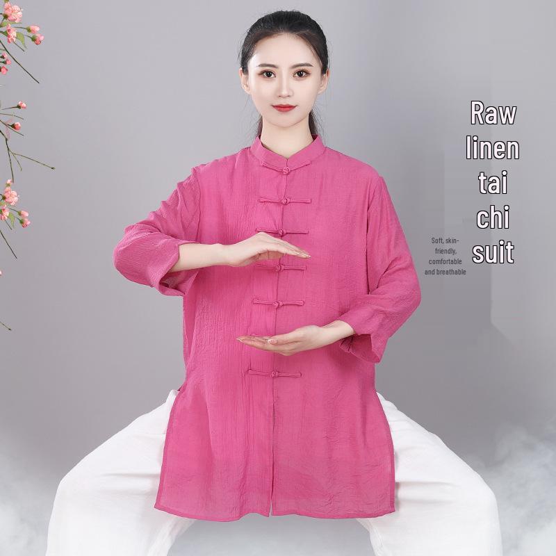 Women's Summer Linen Tai Chi Suit - Chinese Style Martial Arts Practice Uniform