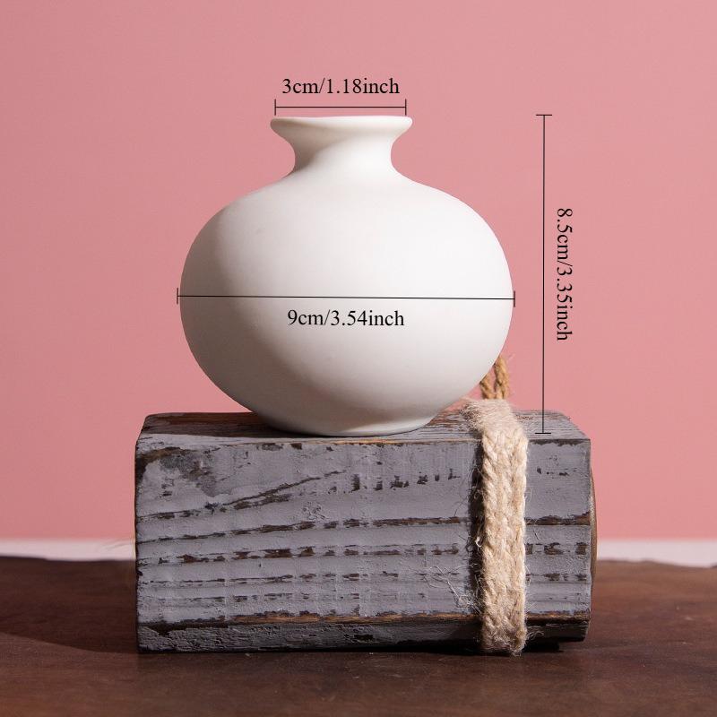 5-piece set Simple ceramic vase, household handicraft, small flower ware, simple porch, TV cabinet, tabletop decoration