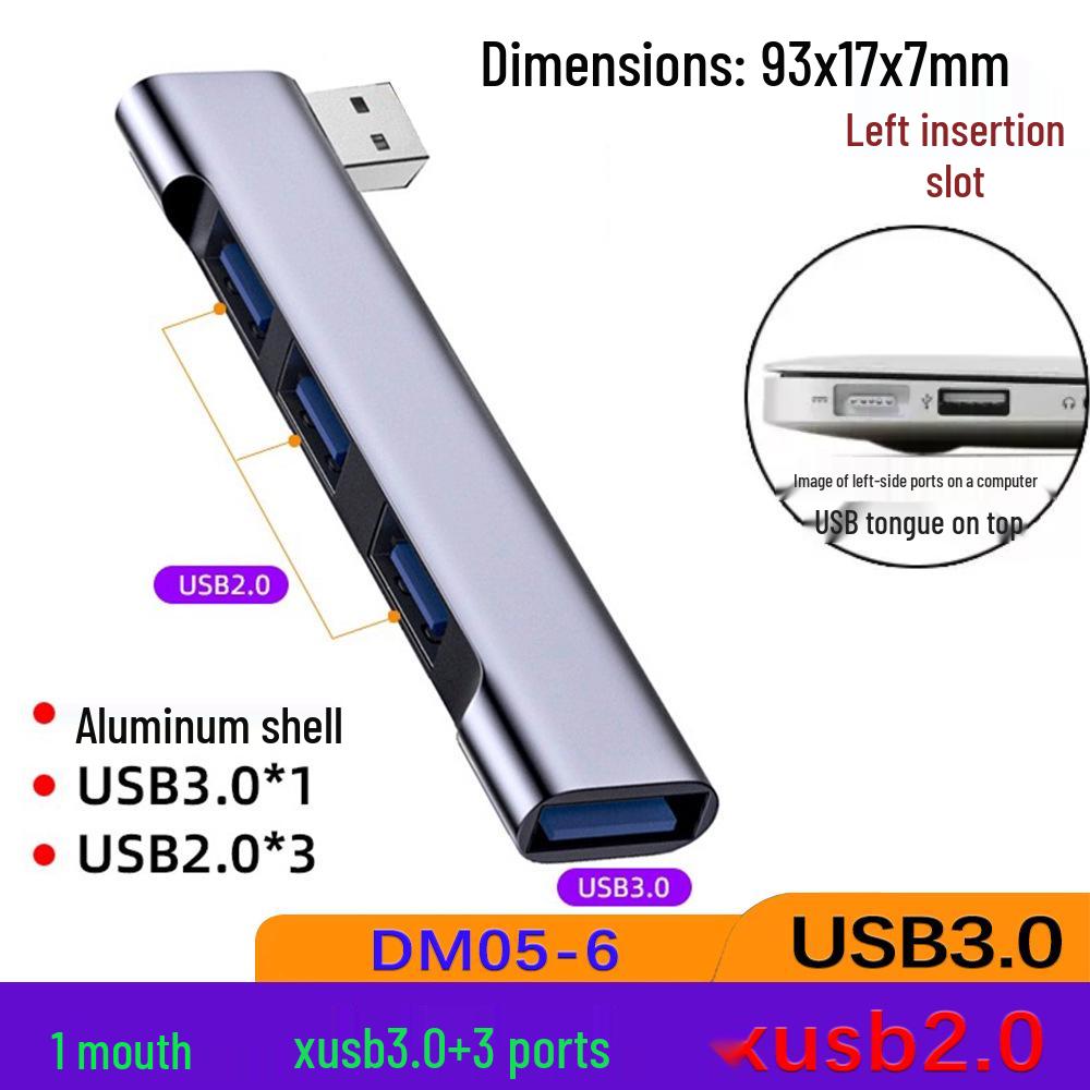 DM05 USB-C Docking Station with Side-Plug, USB 3.0 Hub, and SD/TF Card Reader