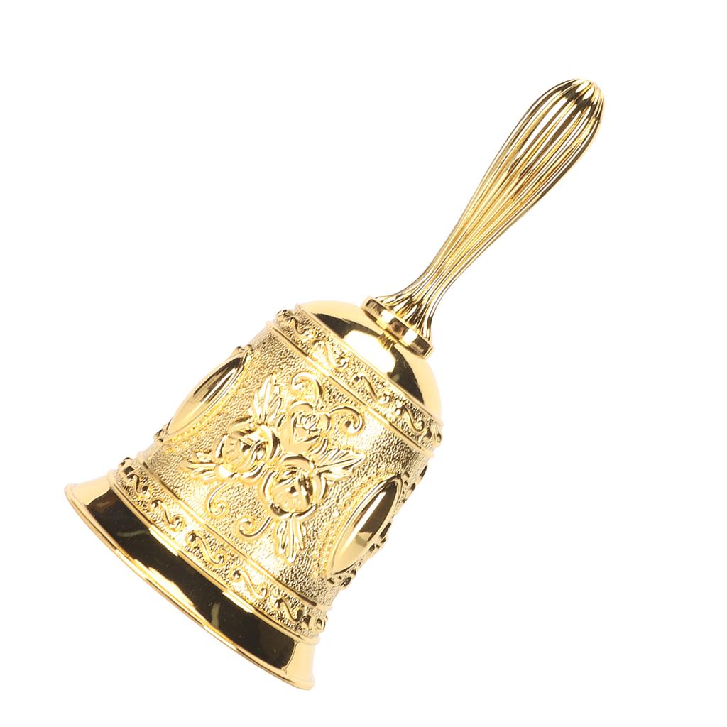 Golden Hand Ring Bell Reljeefne Kuldne Call Bell restoraniteeninduse Käsikell pulmadeks