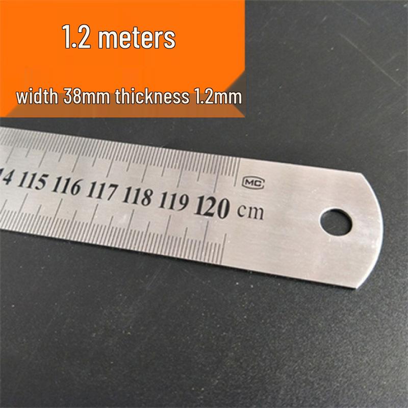 Righello in Acciaio Inossidabile da 1 m, Disponibile nelle Misure da 1,2 m, 1,5 m, 2 m e 15/20/30/50/60 cm, Piastra in Acciaio Spessorata