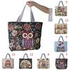 Eco Shopping Bag Owl Canvas Shoulder Bags For Travel School Women Folding Tote Handbag