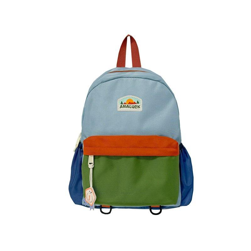 Fashion Boys and Girls' Dual-shoulder Bag, Primary School Student Backpack, Color-matched Children's Backpack