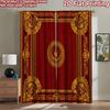 2D Flat Printing 2pcs Curtain Window Treatment Curtains Royal Gold Ornamental Design Digital Printed Polyester Drapes Seasonal