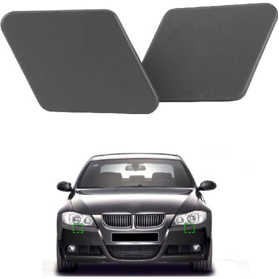 Primed headlight washer nozzle cover compatible with 3 series e90 2005-2009, front bumper accessories