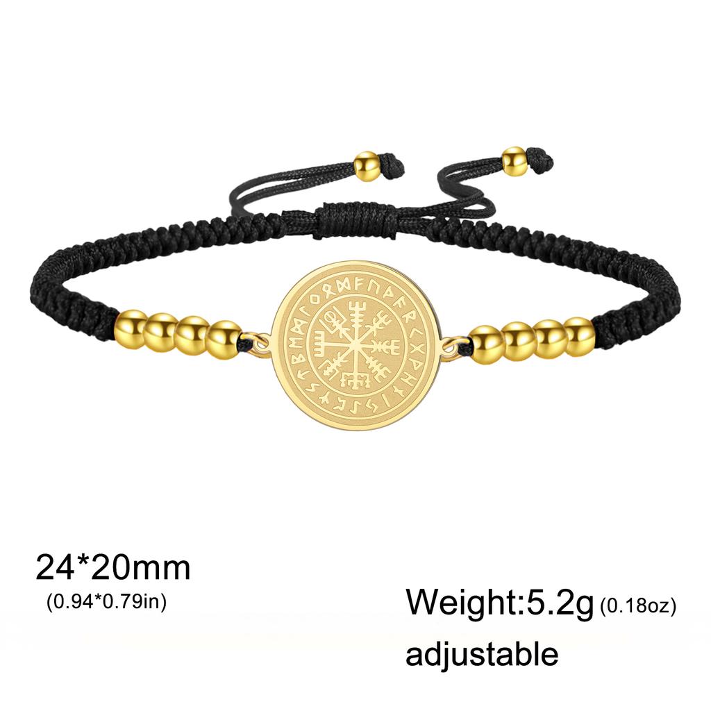 Wikinger Runenkompass Armband Nordische Talisman Edelstahl Verstellbare Kette Amulett Spirituelles Schutzsymbol Schmuck Geschenke