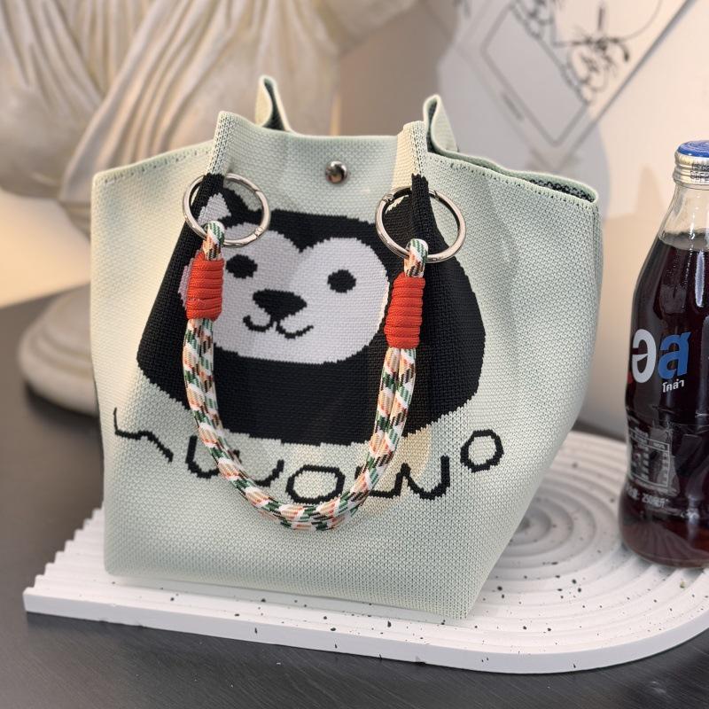 Koreanische & Japanische Strick-Tragetasche: Tragbare, großvolumige quadratische Tasche für Pendler & Ausflüge