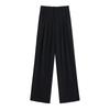 High-waisted ice silk wide-leg pants women's summer sunscreen commuting pear-shaped figure small casual straight-down suit pants