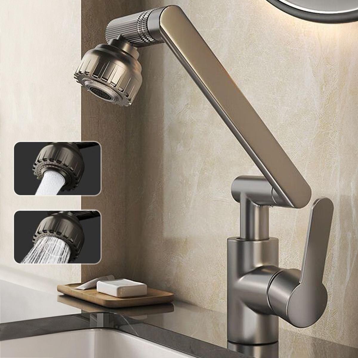 

ABS Modern 360 Degree Swivel Kitchen Robotic Arm Faucet Soft Bubble/shower Dual Mode Flexible Adjustment