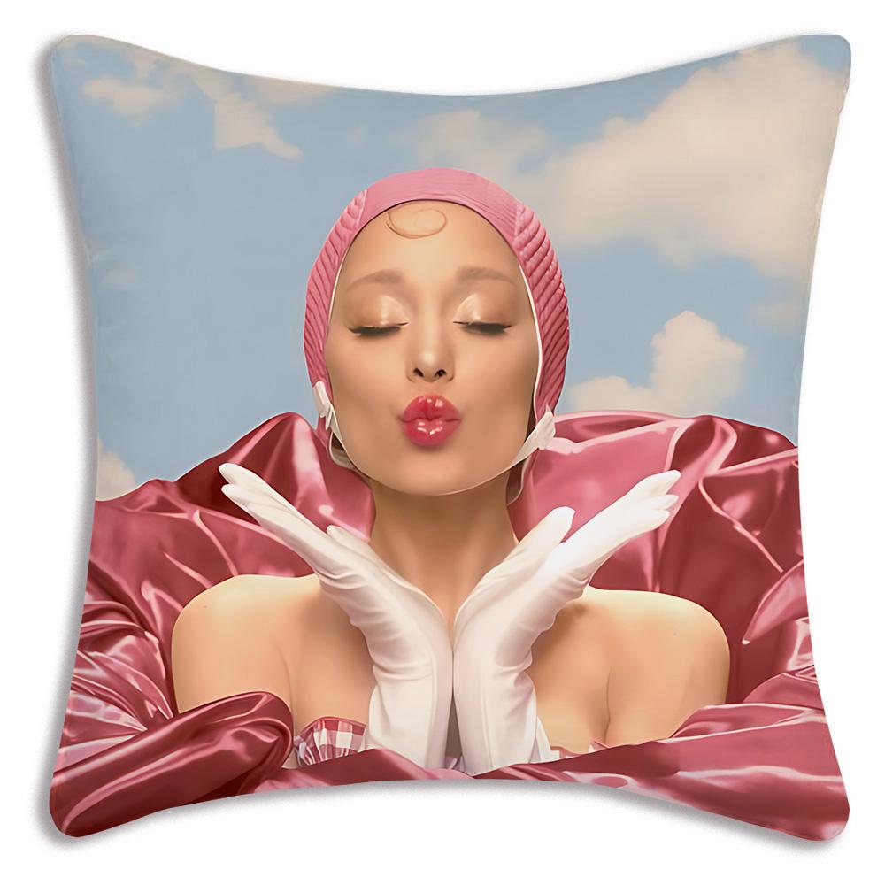 Singer For Arianas G-Grande Pillow Covers Cartoon Sofa Decorative Home Double-sided Printing Short Plush Cute Cushion Cover
