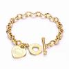 Bracciale a cuore in acciaio al titanio stile INS: Fibbia OT, Design di Lusso per Signore