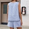 Women's Fashion Sleeveless Two-Piece Shorts Set With Pockets