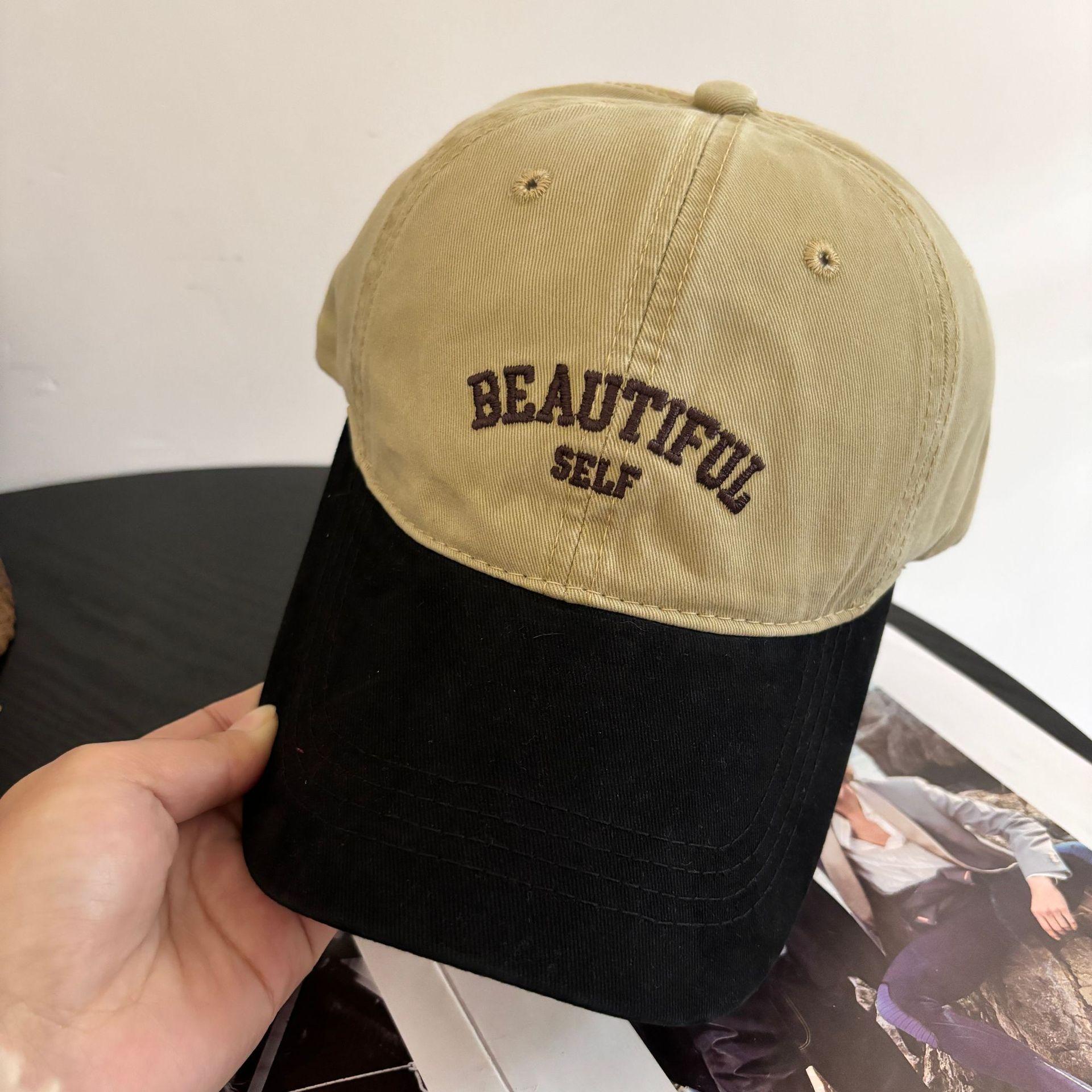 

Отдых на природе универсальный студенческий кепка с вышитыми буквами, солнцезащитный козырек, новый ретро-кепка для детей M（56-58cm） хаки