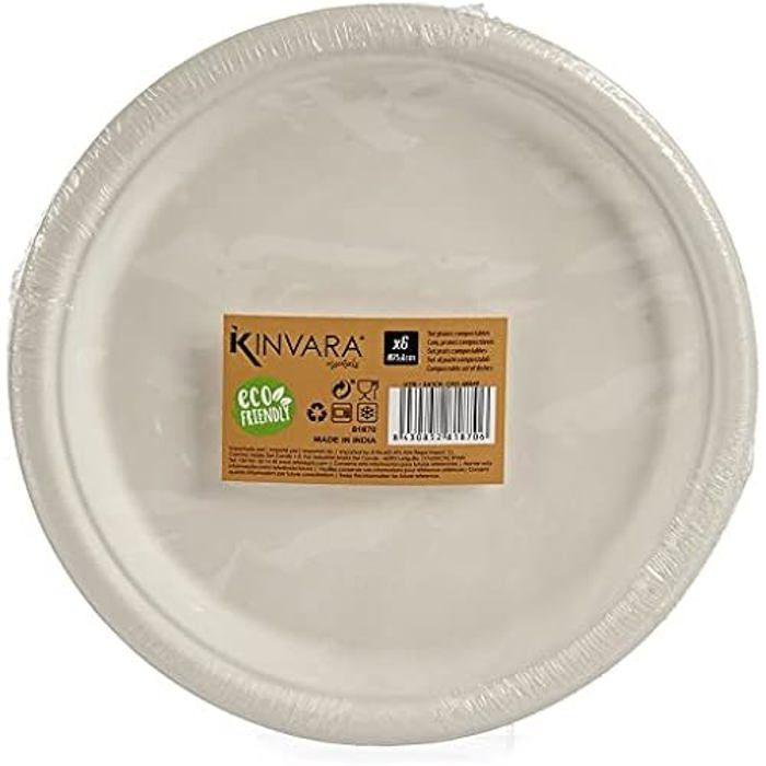 Assiettes jetables - ARTE REGAL - ECO - Lot de 6 - 25,4 cm - Multicolore - Plastique