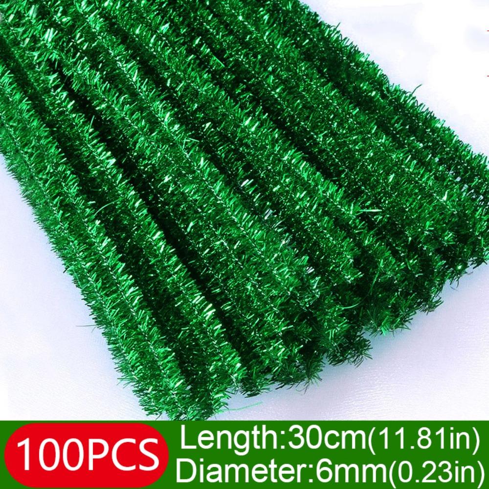 100 peças Novos Arames de Chenille Brilhantes de 30cm Barra de Torção Topo de Lã DIY Suprimentos de Artesanato Natal Palitos Arame