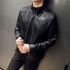 Spring and Autumn Leather Jacket Jacket Men's Handsome Trend Top