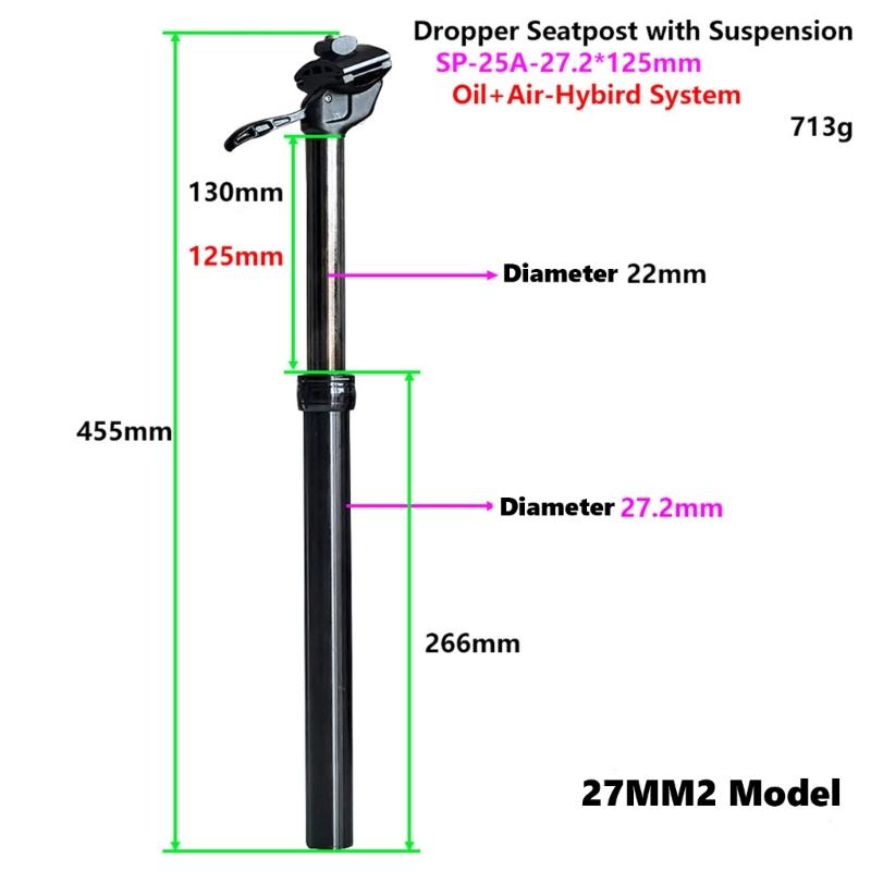 Bicycles Shock Absorption Seatpost Stainless Steels Bike Seatpost Hand Controlled Dropper Hydraulic Seatpost Enduring