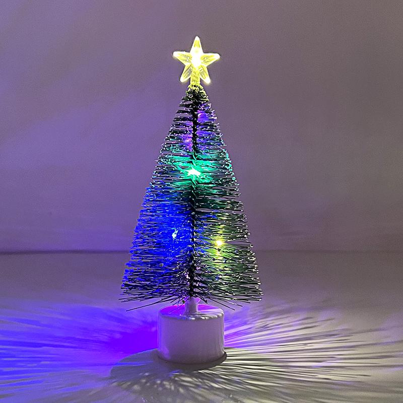 1/3 peças Luminosa Árvore de Natal Mini Enfeites de Mesa Decoração de Natal para Casa Ano Novo Presentes para Festa de Natal Suprimentos