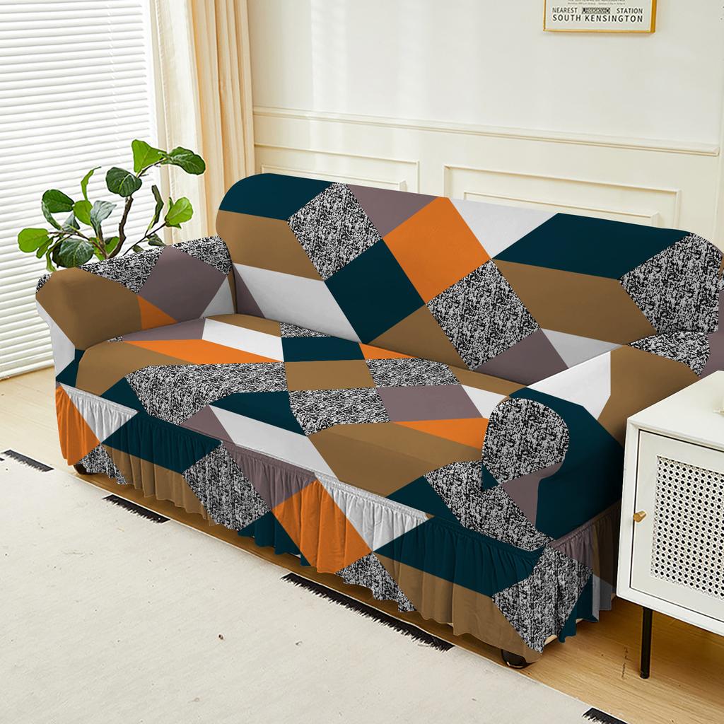 Universal All-Inclusive Elastic Sofa Cover, Four-Season Universal Sofa Cover, Nordic Style Internet Celebrity Skirt Sofa Protection