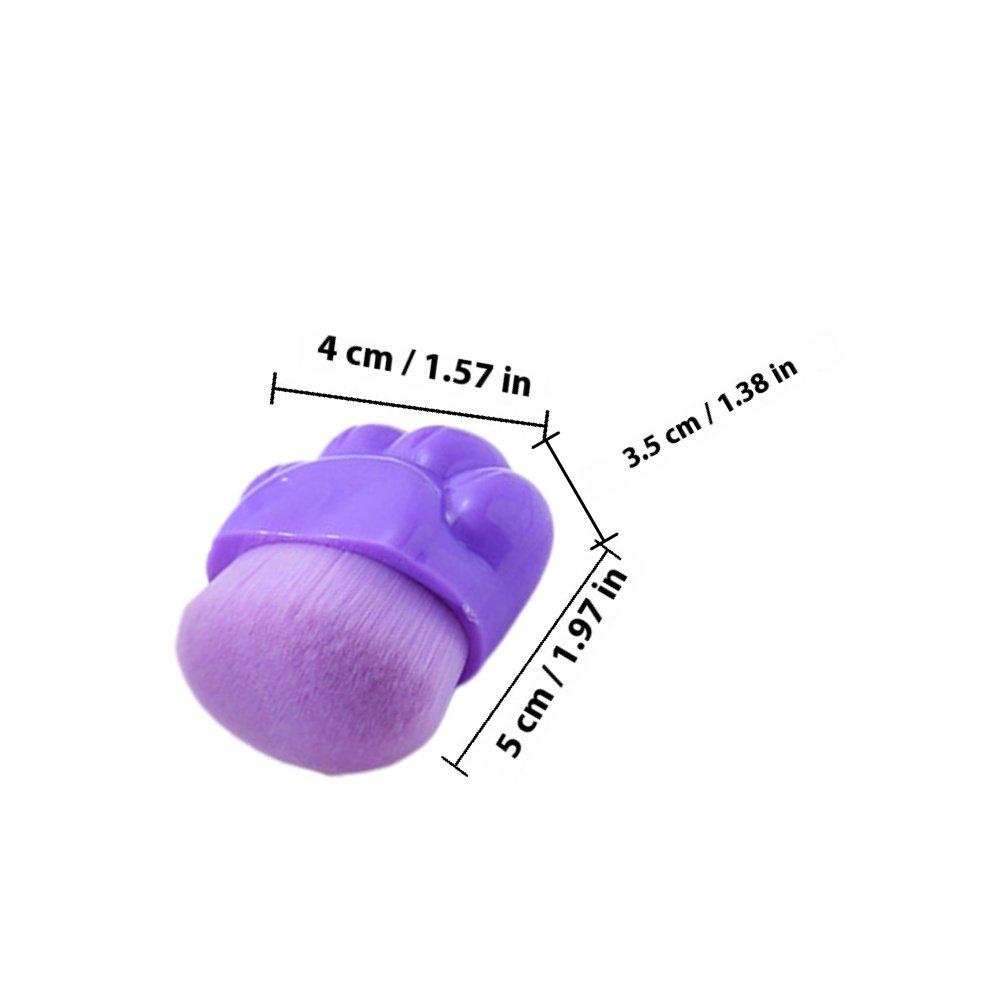 2Pcs Cat Paw Shaped Foundation Brush Soft Artificial Fiber Makeup Applicator for Liquid Powder Blush Concealer Portable Travel