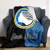 1pc Atalanta Bergame Blanket with Custom Name, Gift, for Men and Women, Soft Blanket, Good for Sofa Bed Couch Travel, Lightweight Flannel Blanket