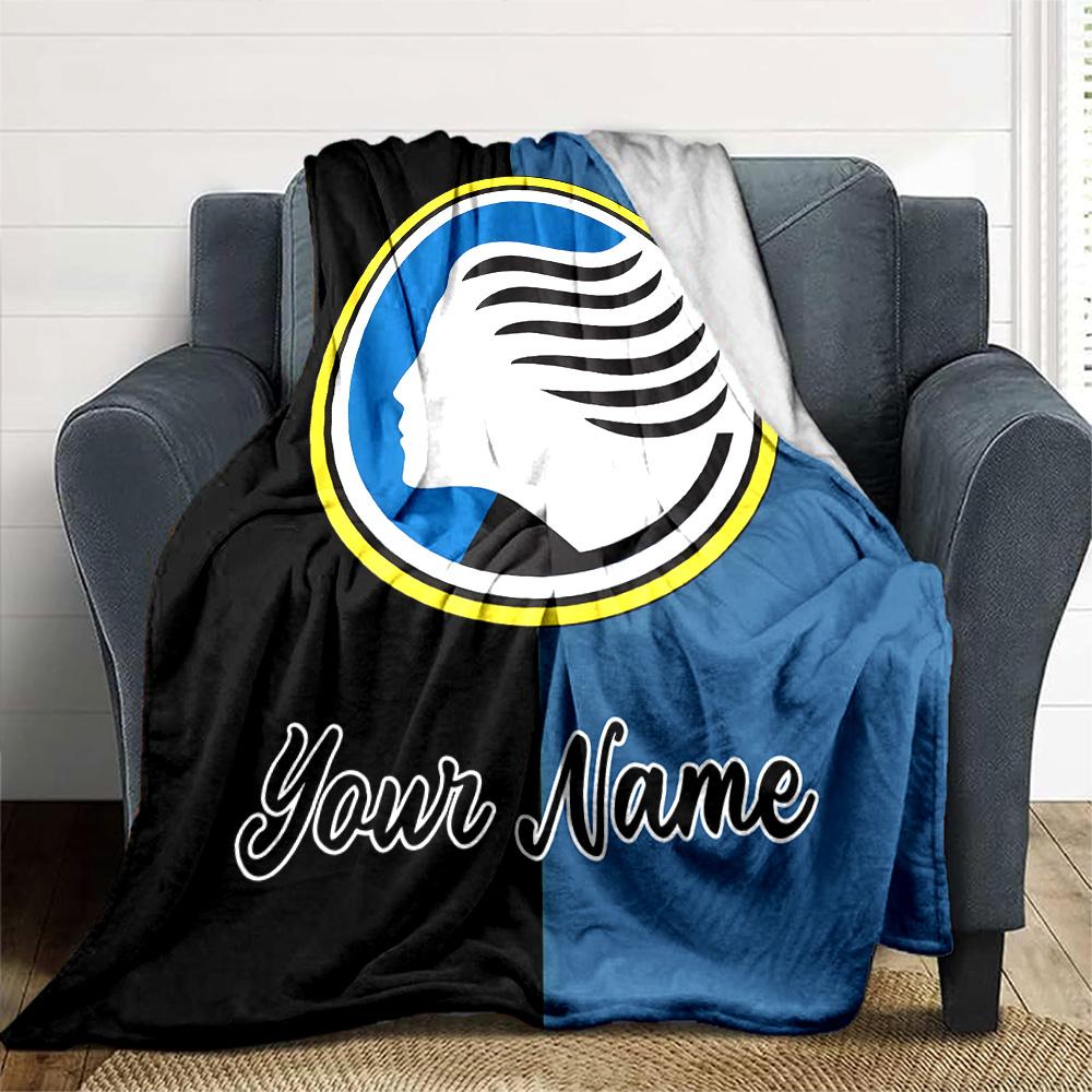 1pc Atalanta Bergame Blanket with Custom Name, Gift, for Men and Women, Soft Blanket, Good for Sofa Bed Couch Travel, Lightweight Flannel Blanket