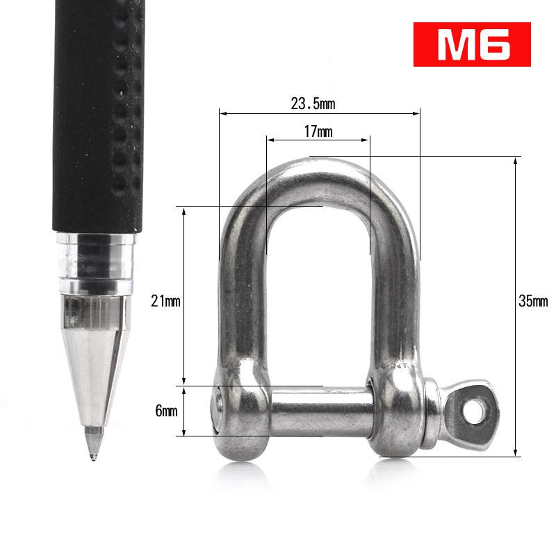 304 Stainless Steel Bow Shackle - Tow Hook, Marine Rope Ring, Chain Lifting Rigging Connector