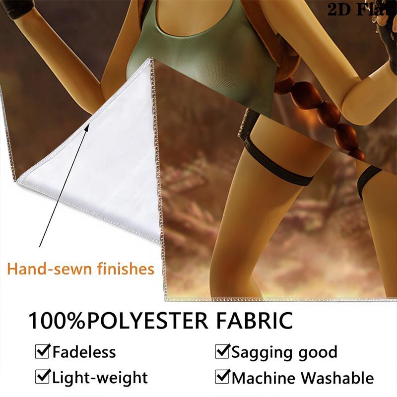 Tomb Raider Lara Wall Tapestry Aesthetic Wall Hanging Printed Fabric Blanket Decorative Tapestries for Bedroom Living Room Home Decor