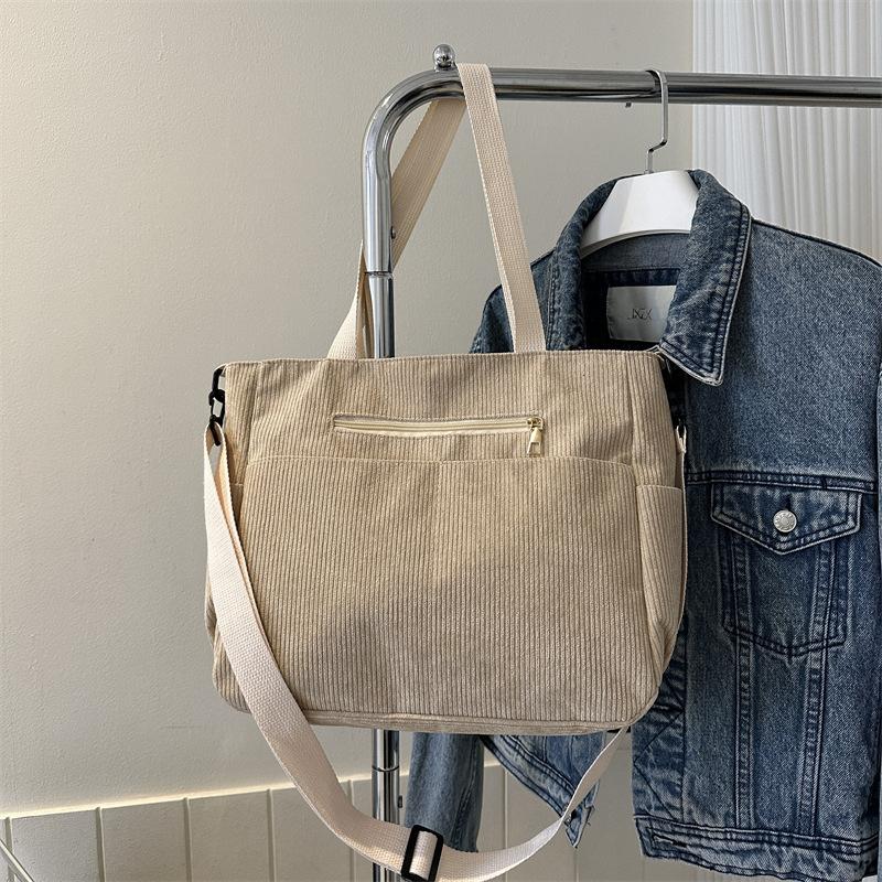 Casual Large Capacity Solid Color Tote Bag Hundred Shoulder Tote Crossbody Bag