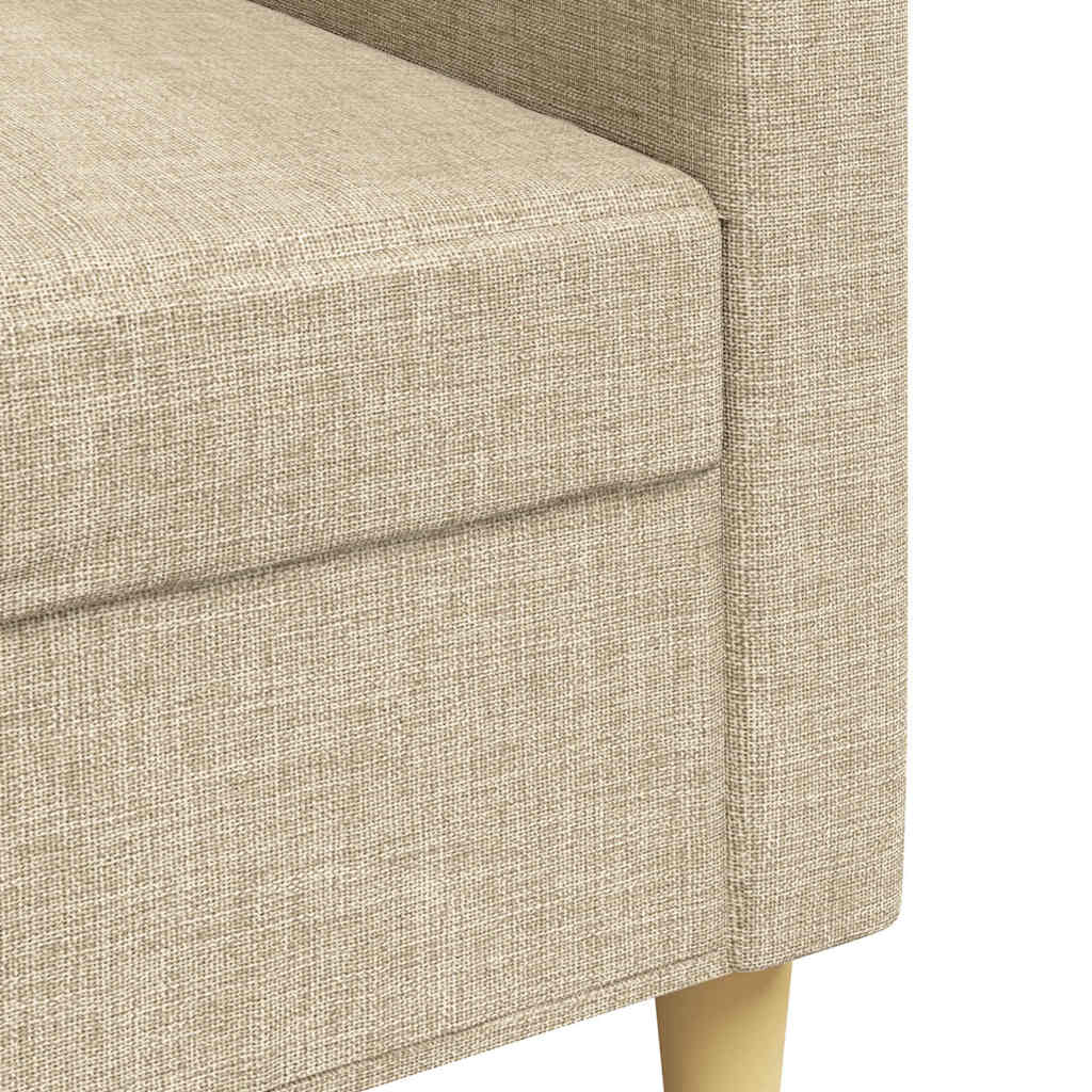3 Seater Sofa Cream 210 Cm Fabric