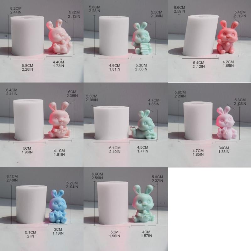 Bunny Series Fondant Epoxy Molds Manual Candle Aromath Soap Molds for Decor