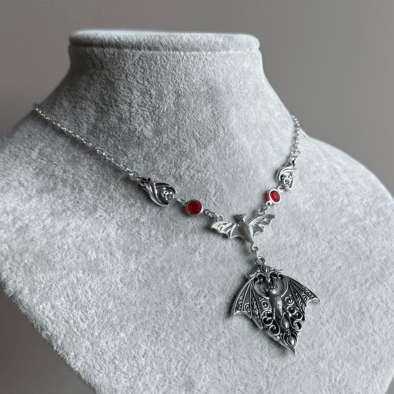 Gotisk Vintage Fladdermus Choker Hänge Halsband För Män Kvinnor Hip Hop Biker Fest Smycken Gåvor