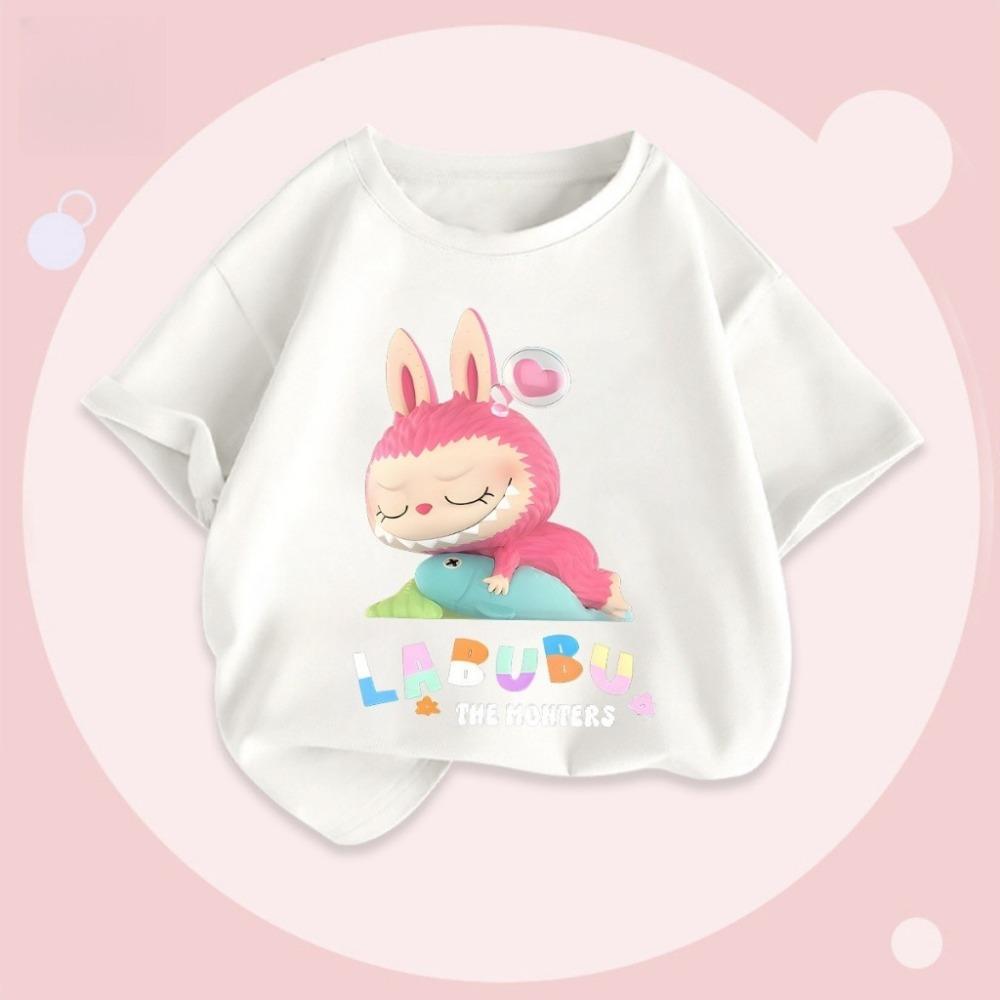 

Baju TSHIRT KIDS Boys and Girls Buda T-shirt Size 2-3 to 12-13 Children s LABUBU Printed Cute Short sleeved Top 160