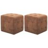 Day and Night - Day and Night Nightstands 2 Units Brown Artificial Suede Leather 30x30x30cm