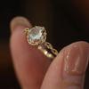Yousheng Women Ring Shiny Romantic Hollow Out Sparkling Adjustable Decorative Gifts Faux Moonstone Wedding Ring Party Jewelry Fashion Accessory