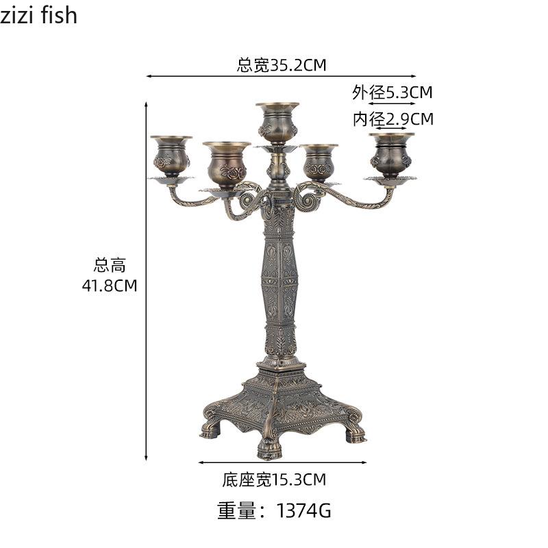 

Retro Metal Candlestick Holder Zinc Alloy Candle Holder Desktop Decoration Candlelight Dinner Props Candle Stand Candles Rack