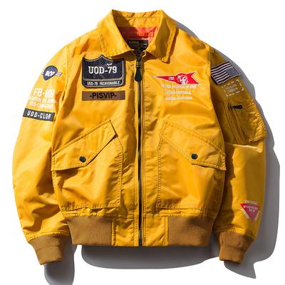 Jaquetas Masculinas Finas Verde Militar Primavera Outono Motocicleta Ma-1 Aviador Piloto Ar Jaqueta Bomber Masculina Bordado Lapela