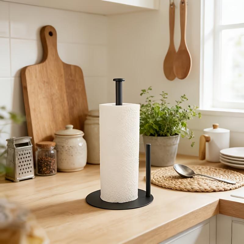 Popular kitchen paper towel holder Non-slip base roll paper holder Stainless steel vertical tissue holder Home Kitchen Storage Gadget