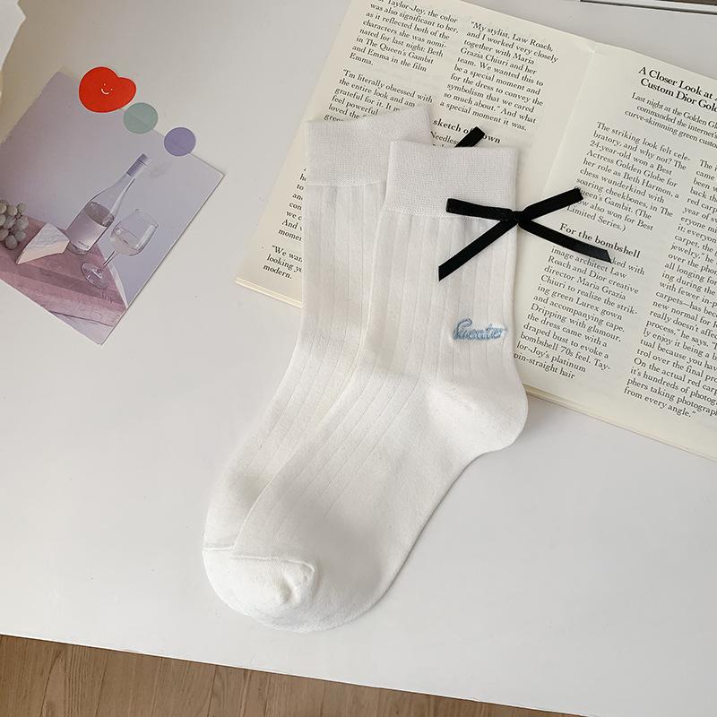 

Девочки Весна и Осень Поездки на работу Досуг Милые Балетный ветер Каблук Бант Гольфы 1 pair белый