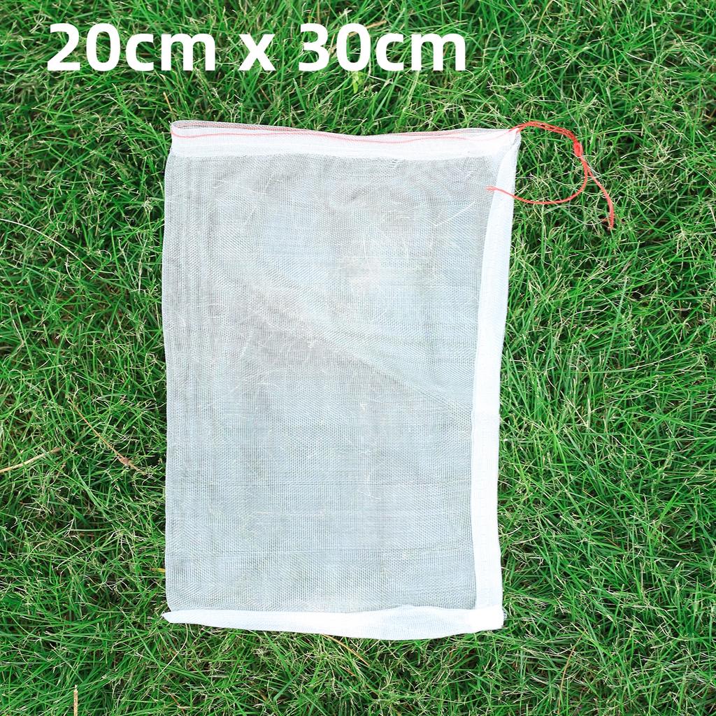 Fruit Protection Bag Anti-Bird Mesh Pest Control Device Grow Gardening Strawberry Grape Drawstring Bag Mesh Pouch 20Pcs