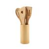 8pcs Natural Bamboo Spatula Spoon Long Handle Slotted Turner Non Stick Pan Spatula  Household