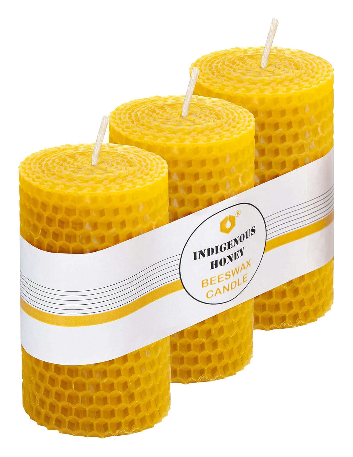 

INDIGENOUS HONEY Свічки з бджолиного воску Стовпчик Чисті Ручної роботи Органічні Натурально Медовий аромат 5 годин Час горіння 1 гніт 3,5 дюйма (Упаковка з 3 штук)