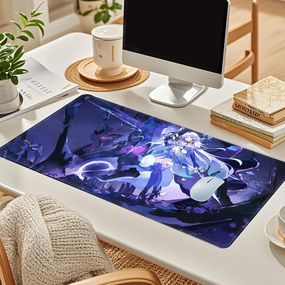 HYBXAXC Genshin Impact Skirk Mouse Pad Anime Gaming Pad Table Pads Backlit Rubber Desktop Mouse pad Mats ESports PC peripherals