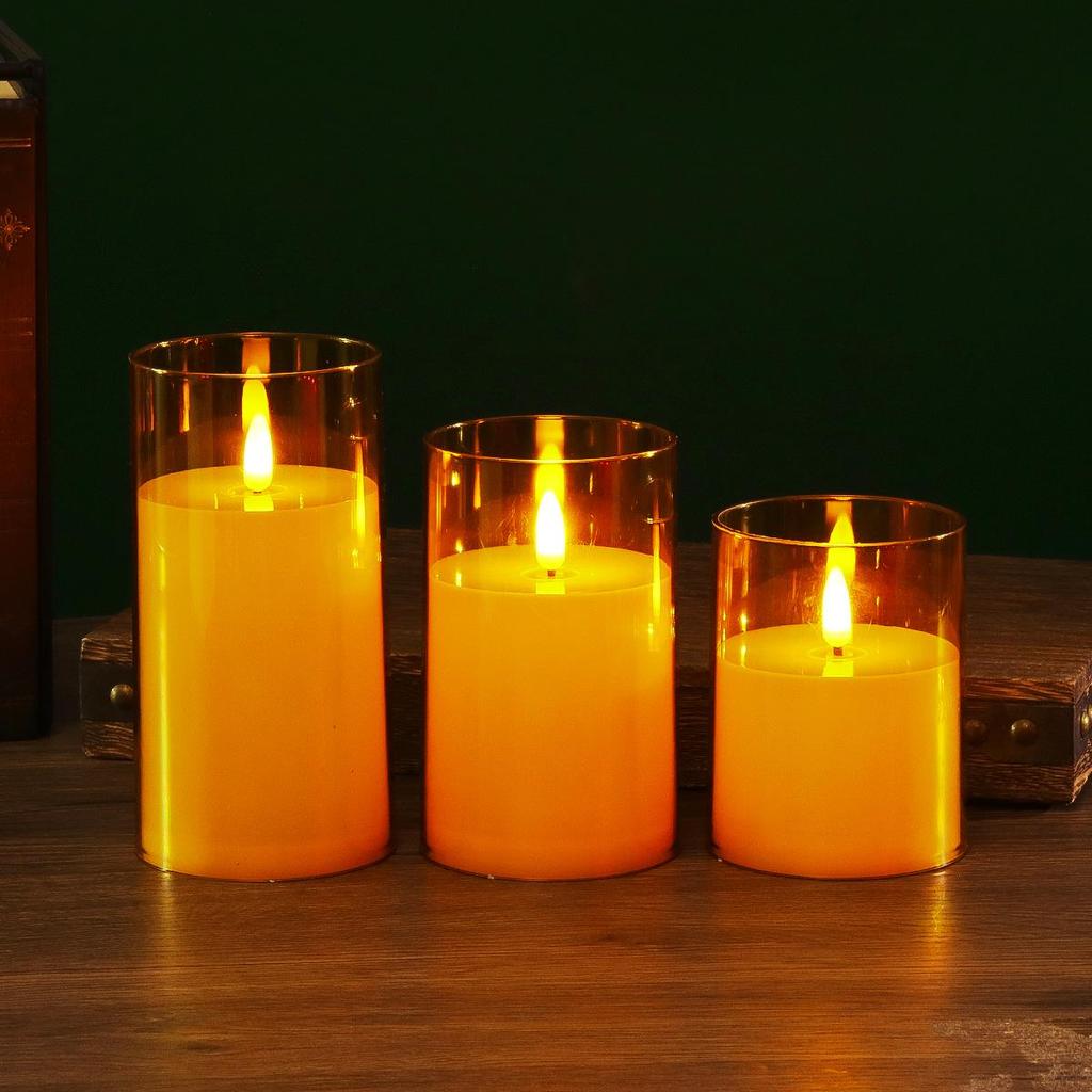 Acrylic Bullet-Shaped Remote-Controlled Flameless Candle Lamp