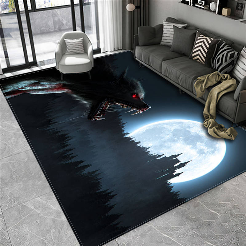 Wolf Carpet 3D Animal Floor Mat For Bathroom Big Flannel Carpet Living Room Bedroom Furniture Rug Lounge Carpet Bedside Mat
