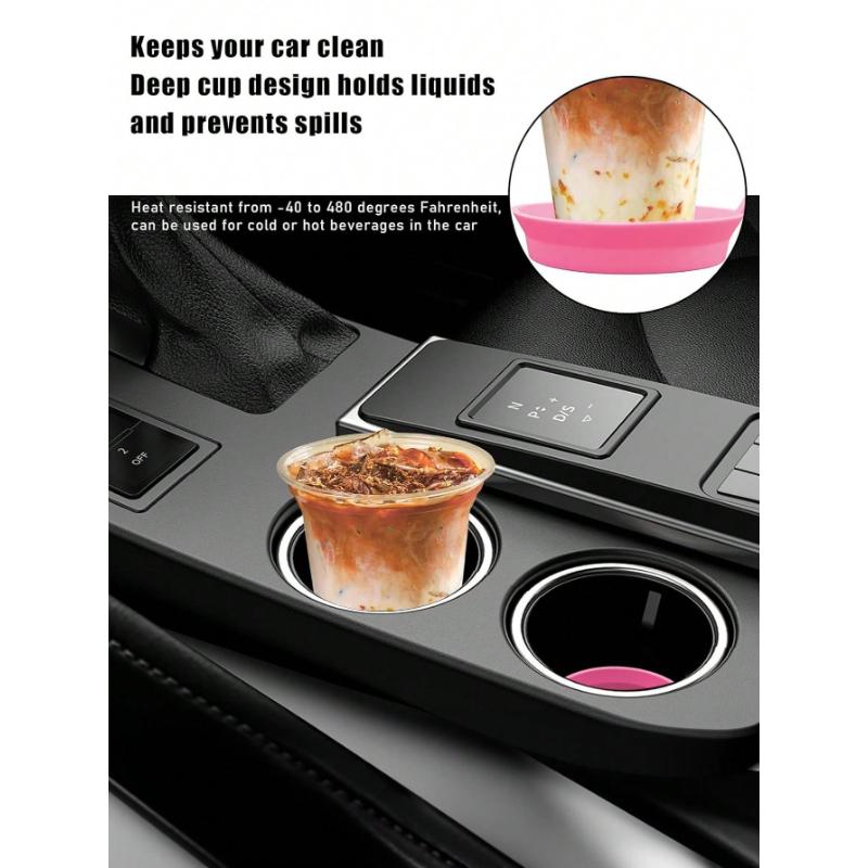 1pcs Car Cup Holder Coasters, Shiny Cup Holder Insert Coasters, Universal Anti-Slip Car Cup Holder Decorative Silicone Coasters, Car Interior Pad