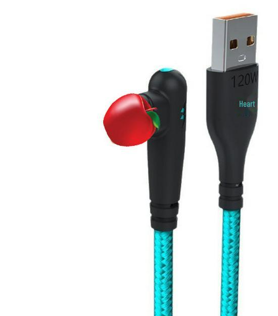 120W Super Fast Charge Braided Type-C Cable for Huawei Honor 6A Flash Charge. Apple Fast Charge Cable [Blue] 0,25 метра