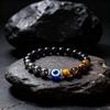 Festive Gifts Black Onyx Hematite Tiger Eye Evil Eye Beaded Bracelet Protection Fashion Jewelry For Men Women Daily Wear Gift