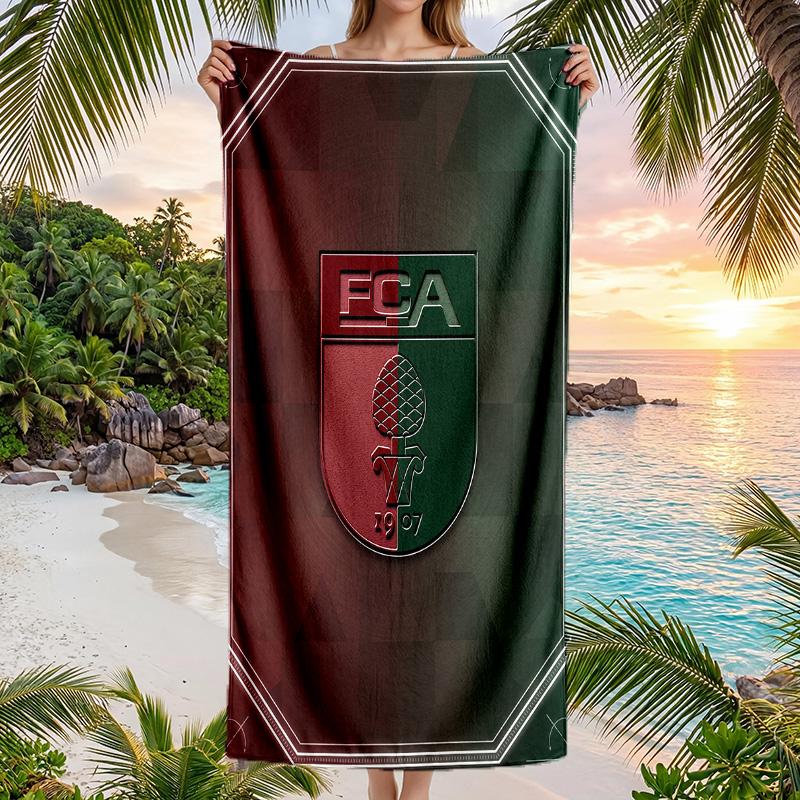 FC Augsburg FC Aufdruck Schnelltrocknendes Strandtuch Mikrofaser Saugfähig Tragbar Reise Schwimmtuch